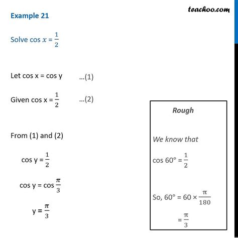question 4 solve cos x 1 2 trigonometric functions cbse