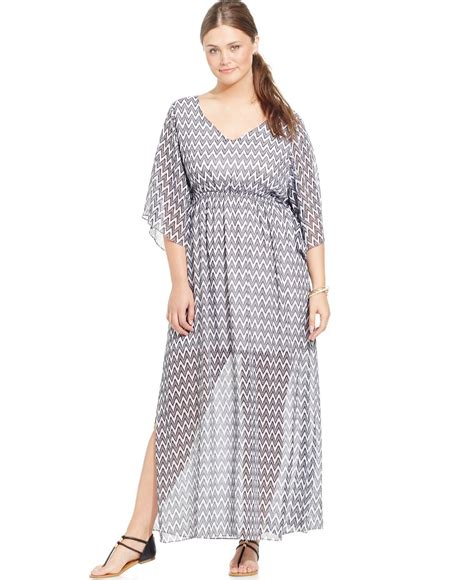 Soprano Plus Size Sheer-Hem Maxi Dress - Trendy Plus Sizes - Plus Sizes - Macy's | Plus size 