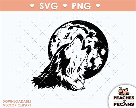 Wolf Moon Svg Png Cricut Cut File Baaing Png Svg Wolf Moon Etsy