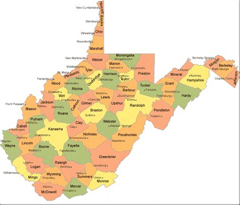 Labeled Map Of West Virginia With Capital And Cities Pdf