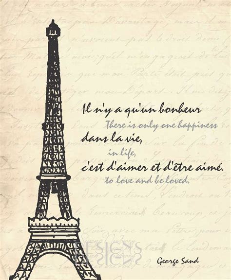 Eiffel Tower Paris France Inspirational Quote By George Sand