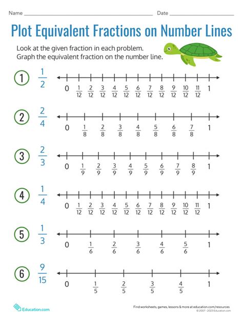 Printables Plot Equivalent Fractions On Number Lines Hp® Official Site