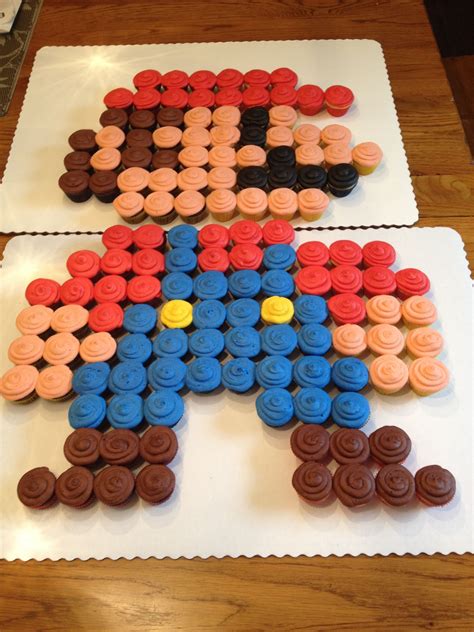 About 24 super mario cupcakes. Mario mini cupcake cake success | Mario cake, Mario birthday cake, Super mario birthday