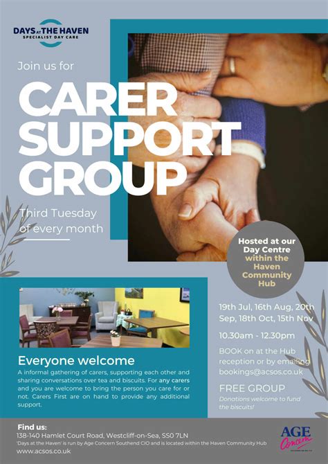 new carer support group starting this july age concern southend on sea