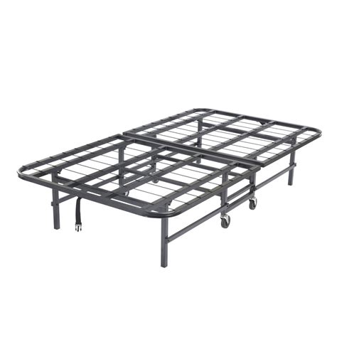 Angel Folding Platform Bed Frame Twin Size Black Heavy Duty Metal