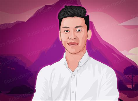 Cartoon Portrait For A Cool Customer By Roton Chanra Roy On Dribbble