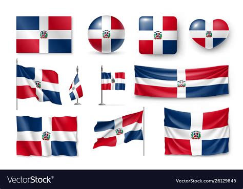 Various Flags Dominican Republic Country Vector Image