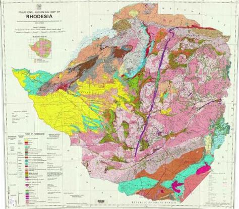 Provisional Geological Map Of Rhodesia