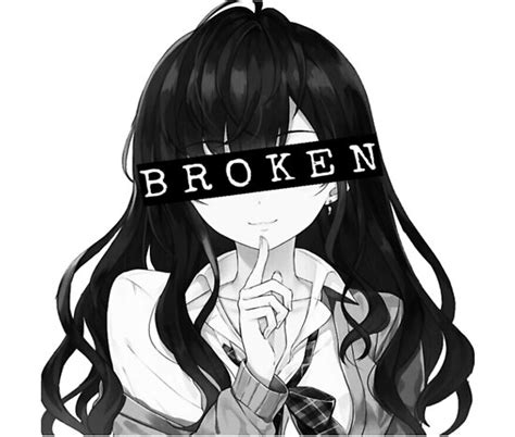 Aesthetic Broken Anime Girl Poster By Vablu Redbubble