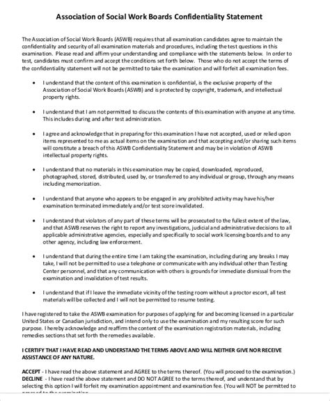 Social Work Confidentiality Agreement Template