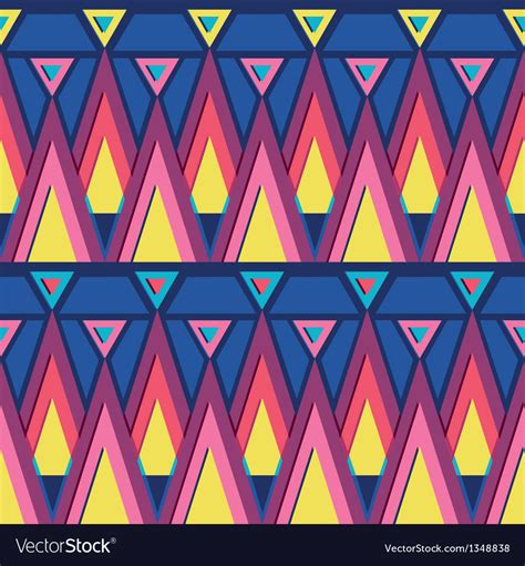 Vibrant Triangles Seamless Pattern Background Vector Image
