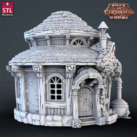3d Printable City Of Firwood Alchemist House By Stl Miniatures