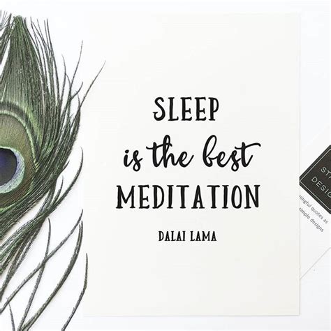 Inspirational Quote Print Sleep Is The Best Meditation