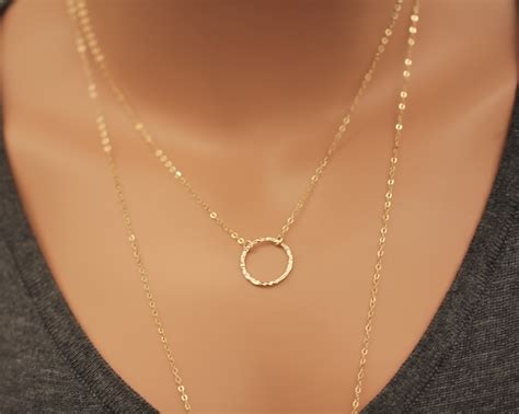 Crazy Sale Dainty Circle Necklace K Gold By Delicatetouches