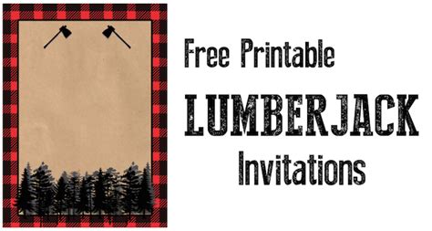 Free Printable Lumberjack Party Invitations