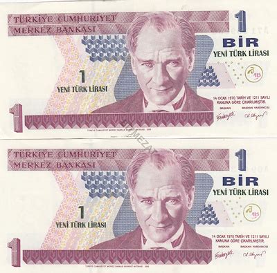 Kağıt Para Banknot Yeni Türk Lirası Adet Bit Mezat
