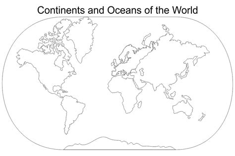 Blank Map Of The Continents And Oceans Printable