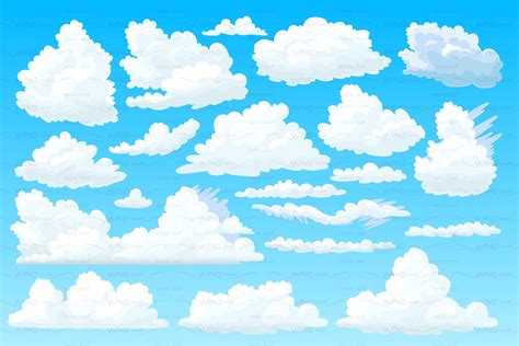 Vector Shaped Fluffy Cloud Graphic Patterns Creative Market