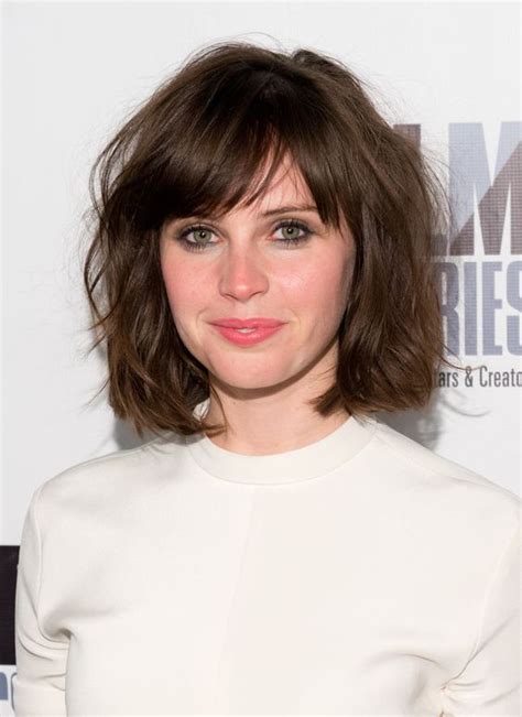 Felicity Jones Messy Cut Hairstyles Side A And Wedding