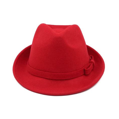 Womens Deluxe 100 Wool Solid Color Fedora Hat Different Colors