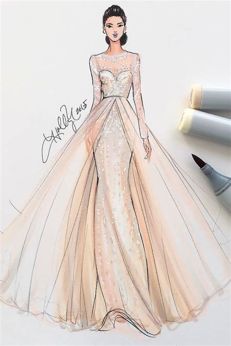 27 bridal ideas from popular dress designers wedding forward fashion illustration dresses