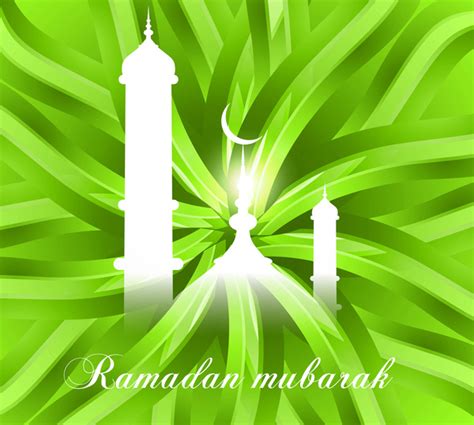 Abstract Shiny Colorful Green Ramadan Kareem Vector Background Vectors