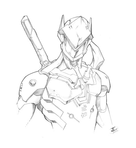 Overwatch Genji Coloring Pages Coloring Pages