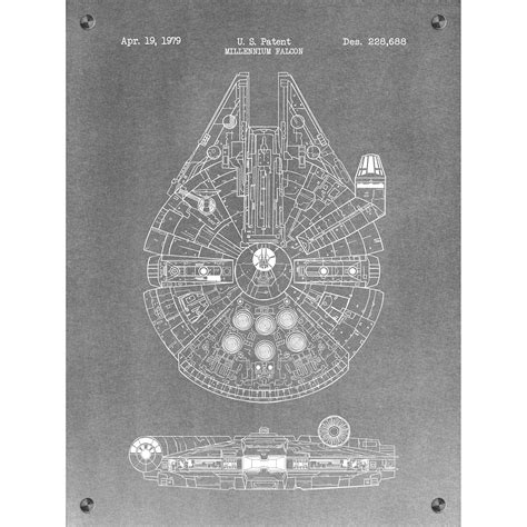 Star Wars Millennium Falcon 1979 Aluminum White Ink Sci Fi