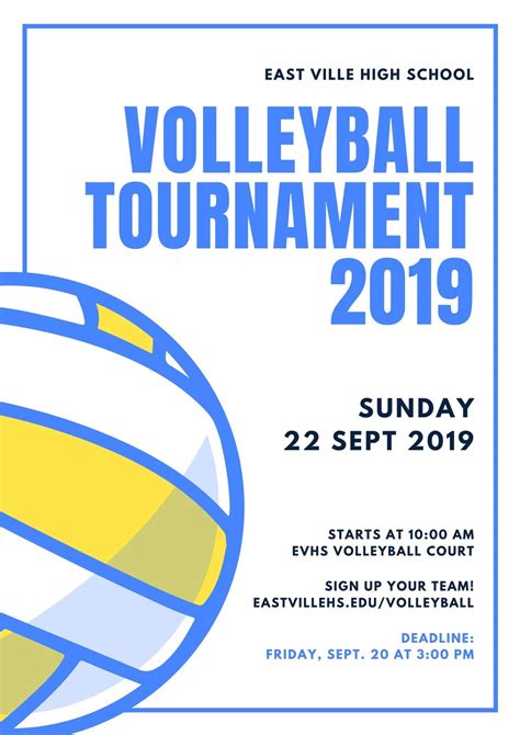 Volleyball Tournament Flyer Template Free