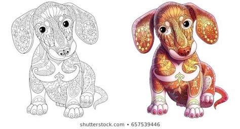 Hellokids fantastic collection of dog coloring pages has lots of coloring pages to print out or color online print this. Coloring book page of dachshund puppy dog. Monochrome and ...