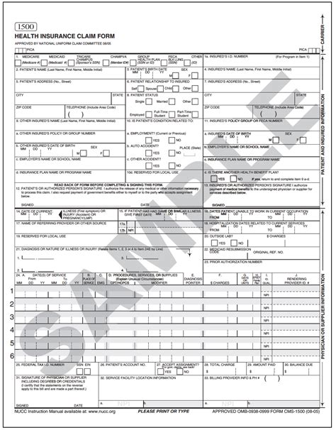 Claim Form Cms 1500 Claim Form