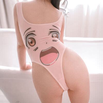 Girl Sexy Anime Ahegao Onepiece Swimsuit Bikini Unitard Swimwear