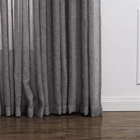 Grey Linen Sheer Curtains For Living Room Gray Bedroom Sheers 2 Panels