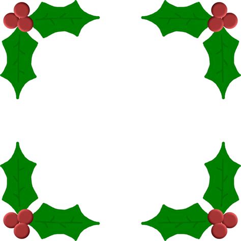 Christmas Holly Leaf Frame By Sharmelle On Deviantart Clipart Best