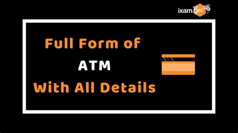 Full Form Of Atm What Does Atm Stand For