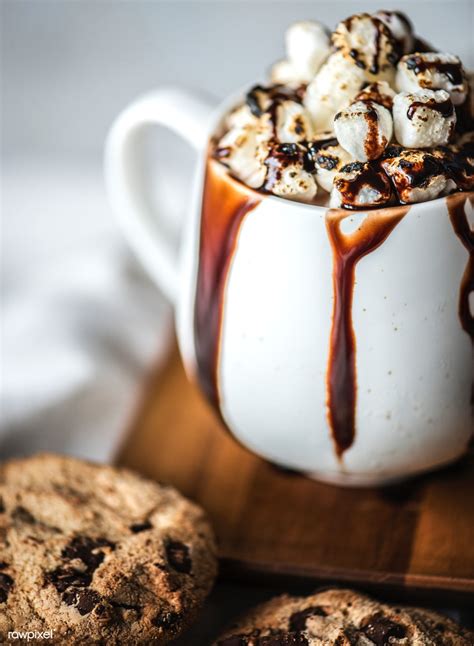 Hot Chocolate Drink With Marshmallows Free Image By