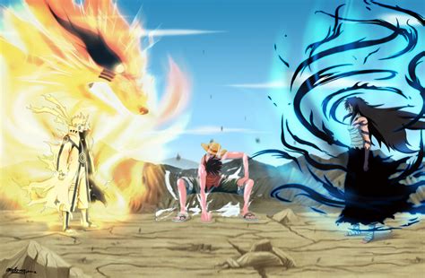 Ichigo Luffy And Naruto Final Battle By Dragonzdw12 On