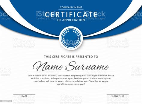 Polish your personal project or design with these blue award transparent png images, make it even more personalized and more attractive. Certificate Template In Elegant Blue Color With Medal And ...