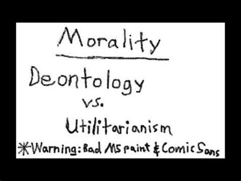 Deontology is an ethical theory that uses rules to distinguish right from wrong. Deontology vs. Utilitarianism - YouTube