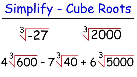 Maybe you would like to learn more about one of these? How To Simplify Cube Roots - YouTube