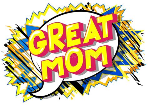 Great Mother Comic Book Style Words Stock Vector Illustration Of