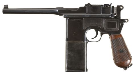 Mauser Broomhandle Semi Automatic Pistol With Extended Magazine Rock