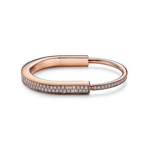 Tiffany Lock Bangle In Rose Gold With Full Pavé Diamonds Tiffany And Co