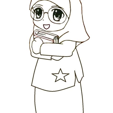 Mewarnai Gambar Mewarnai Gambar Sketsa Kartun Anak Muslimah 97
