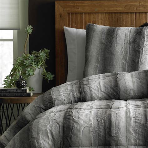 We have tried to show the details in this review. Cannon Fur Comforter - Grey - Sears