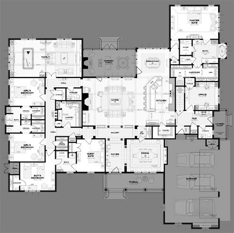 Family House Bedroom House Floor Plan Design D Modern New Home Floor Plans