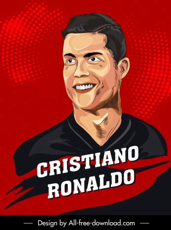 Cristiano Ronaldo Footballer Cartoon Portrait Vectors Stock In Format