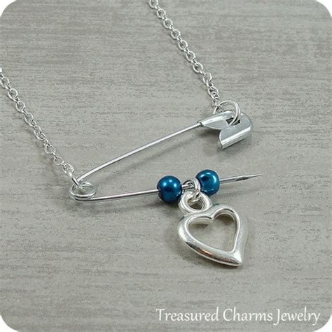 Silver Solidarity Safety Pin Necklace With Heart Charm Etsy