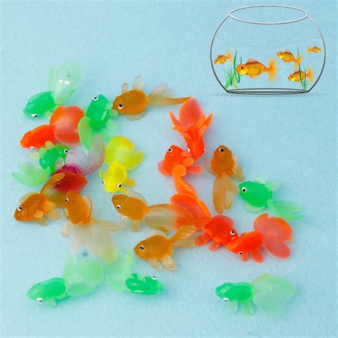 Hbb 20pcs Rubber Simulation Small Goldfish Gold Fish Kids Toy