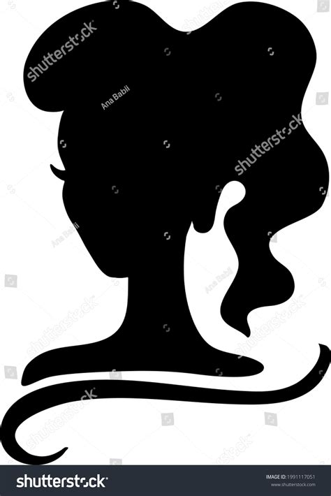 Black Beauty Girl Silhouette Ponytail Hairstyle Stock Vector Royalty
